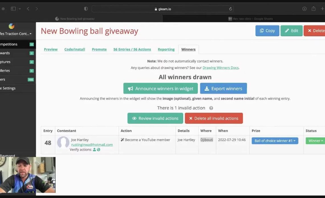 Quick Chat and Bowling ball winner announced