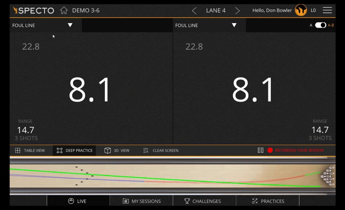 Specto Bowling How To - Deep Practice Modes