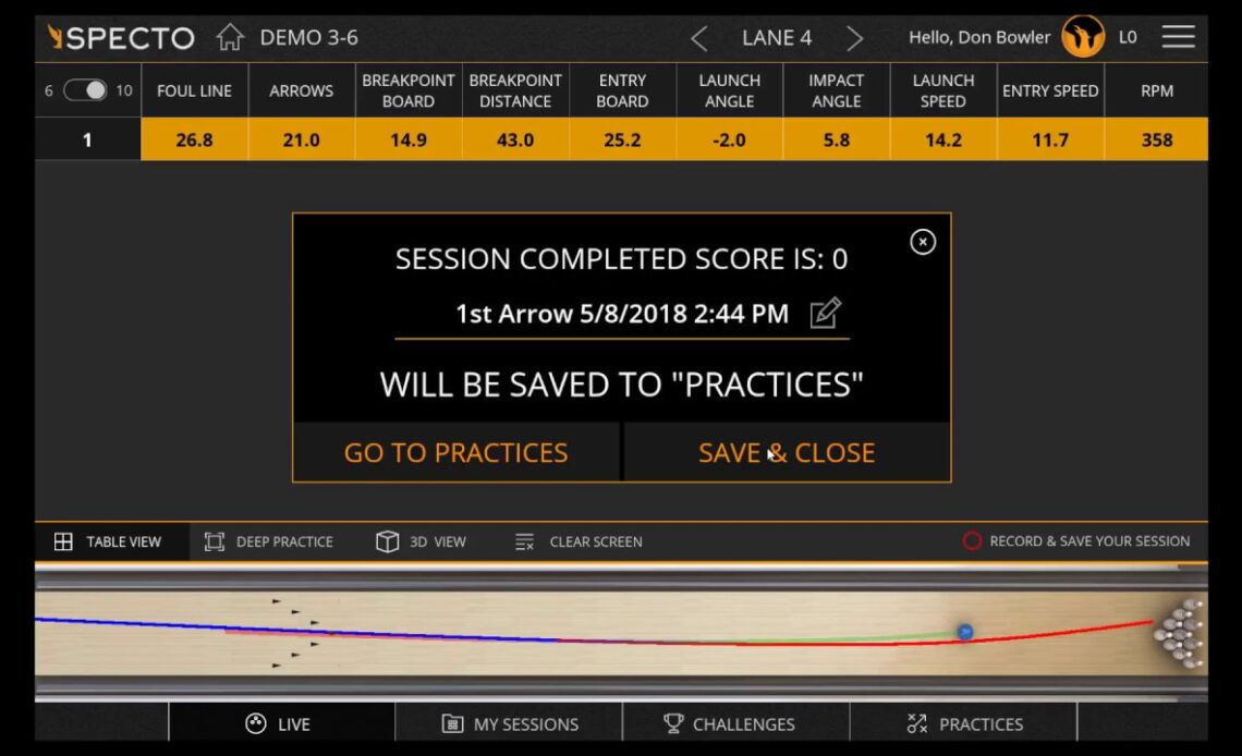 Specto Bowling How To - Recording Sessions