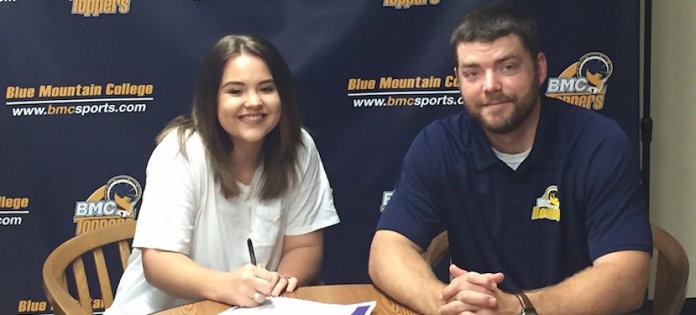 Alyssa Rice (left) is pictured with BMC head bowling coach Creighton Nelms